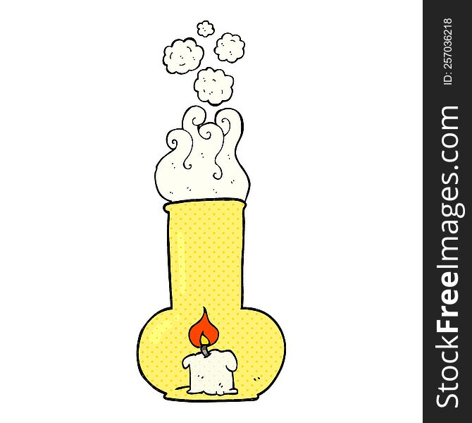 freehand drawn cartoon old glass lamp and candle