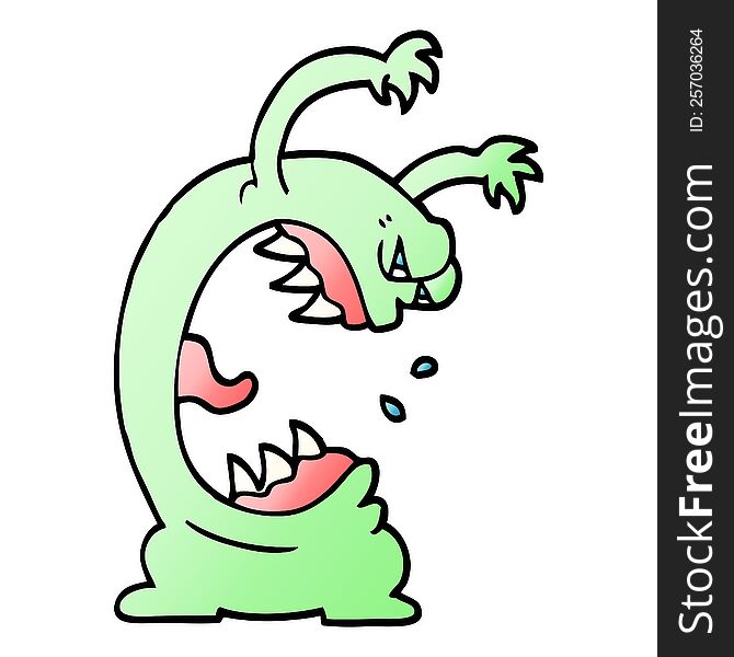 Vector Gradient Illustration Cartoon Monster
