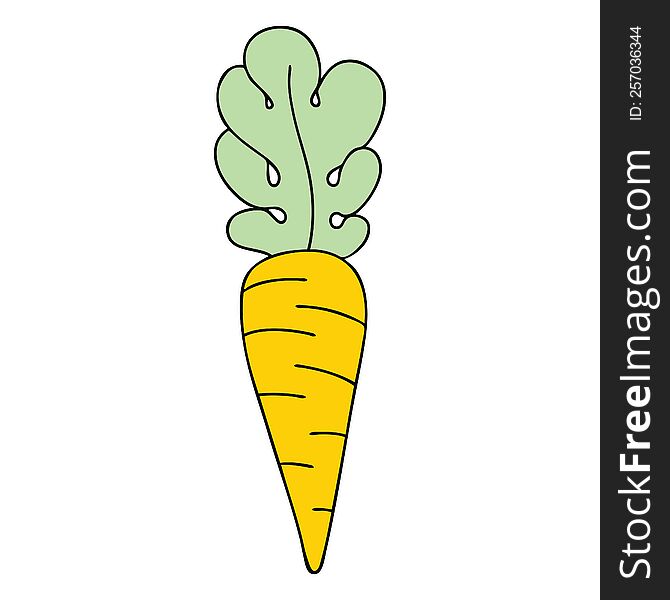 Quirky Hand Drawn Cartoon Carrot