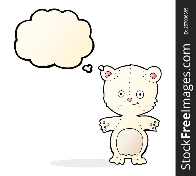 Cartoon Happy Polar Bear With Thought Bubble