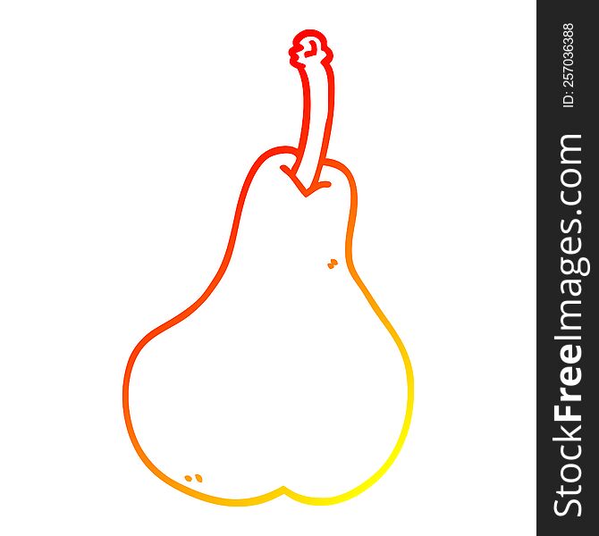 warm gradient line drawing of a cartoon healthy pear