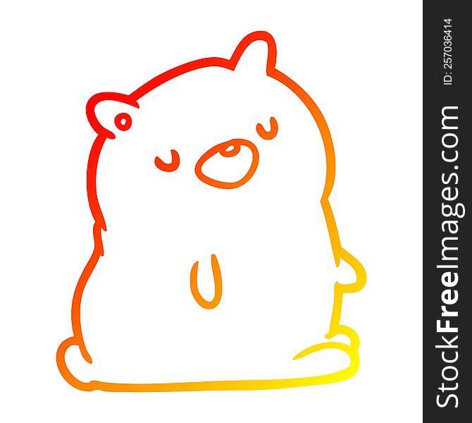 Warm Gradient Line Drawing Cute Bear