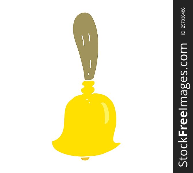 flat color illustration of hand bell. flat color illustration of hand bell