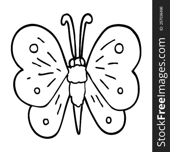 line drawing cartoon butterfly