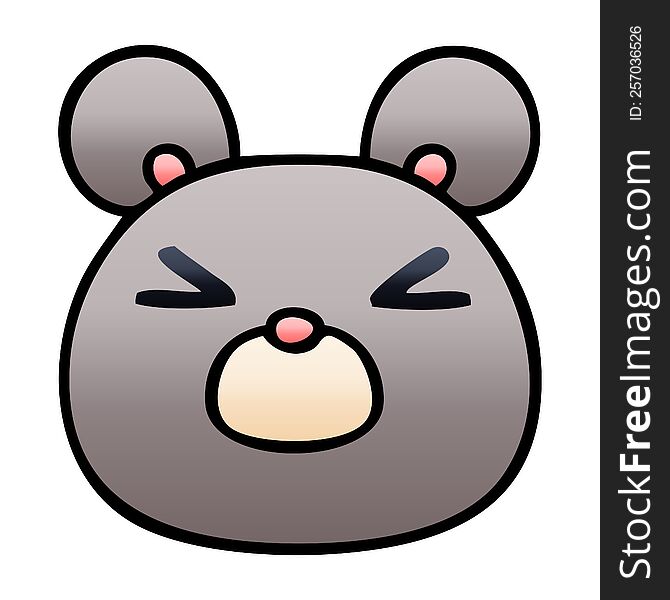 Quirky Gradient Shaded Cartoon Mouse Face