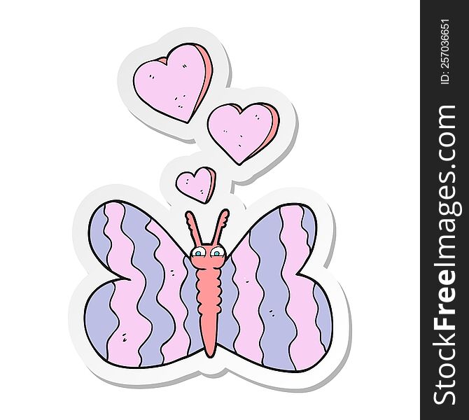 Sticker Of A Cartoon Butterfly