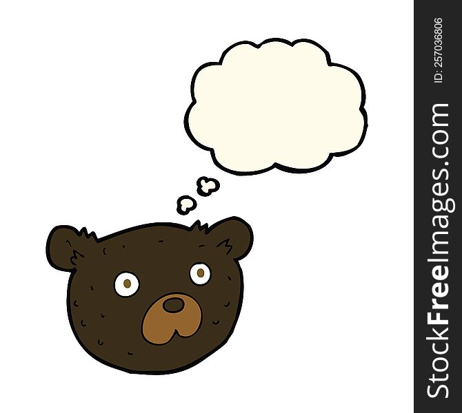 Cartoon Black Bear With Thought Bubble