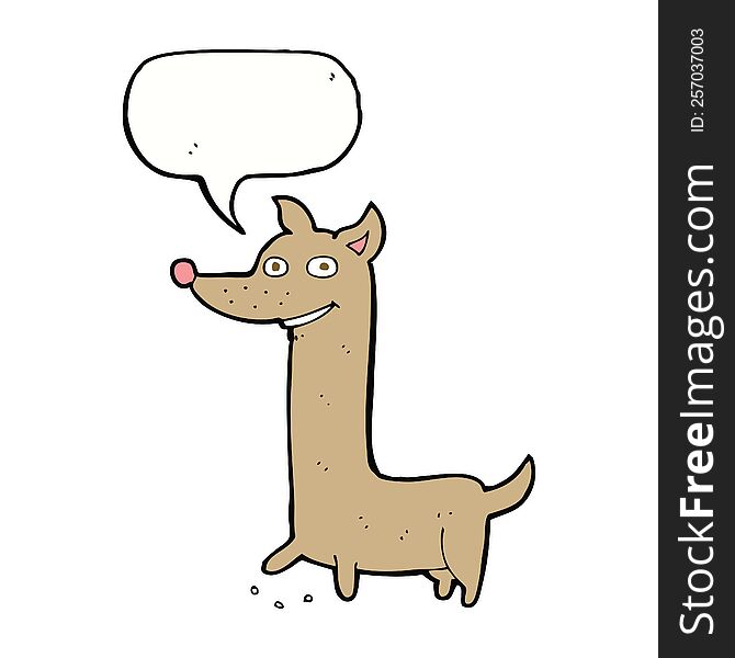 Funny Cartoon Dog With Speech Bubble