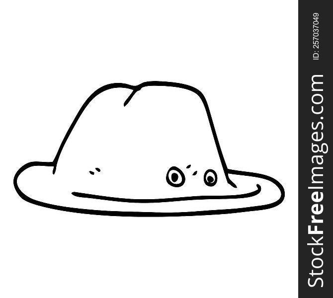 line drawing cartoon hat