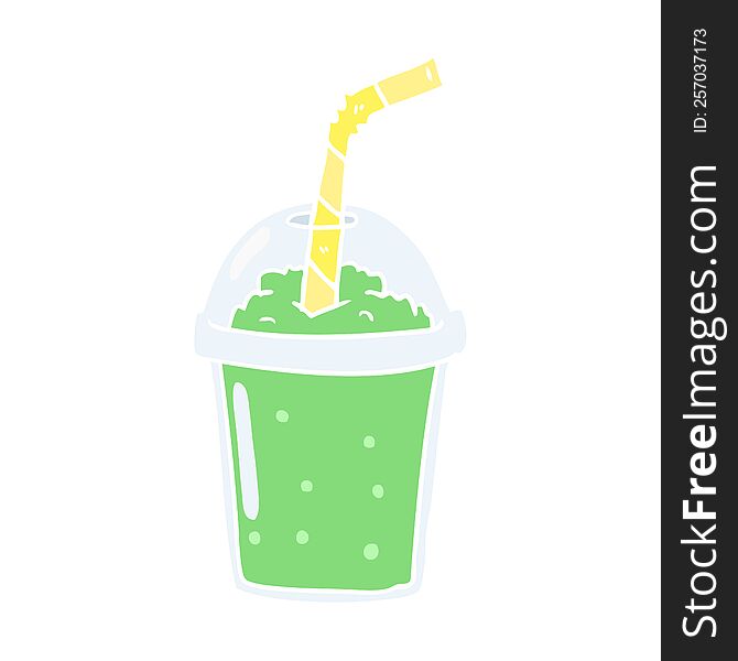 flat color style cartoon iced smoothie