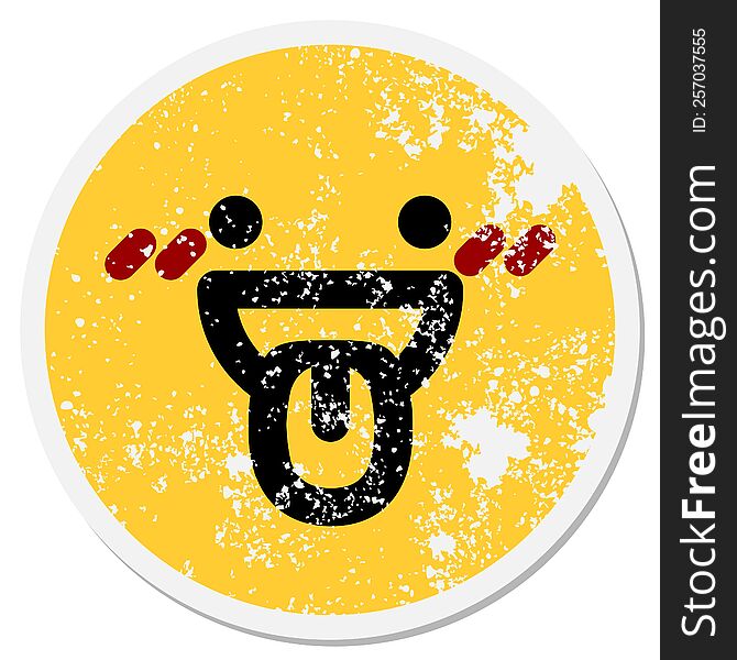 Happy Face Sticking Out Tongue Circular Sticker