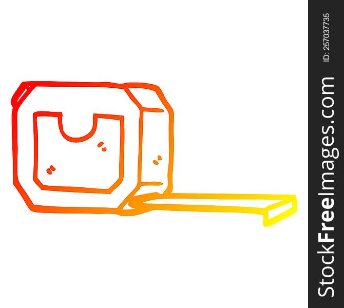 warm gradient line drawing of a cartoon measuring tape