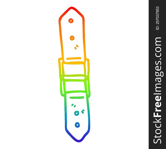 rainbow gradient line drawing of a cartoon leather strap