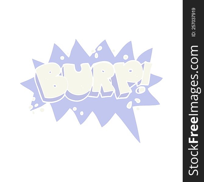 Flat Color Illustration Of A Cartoon Burp Symbol