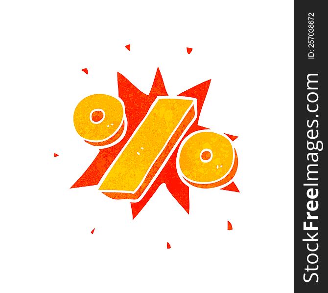 retro cartoon percentage symbol