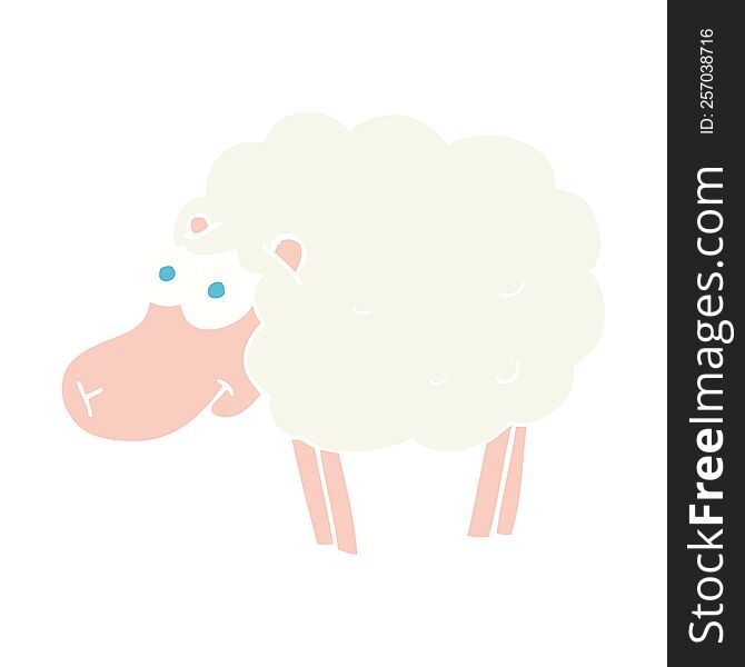 funny flat color illustration of sheep. funny flat color illustration of sheep