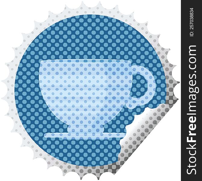 coffee cup graphic vector illustration round sticker stamp. coffee cup graphic vector illustration round sticker stamp