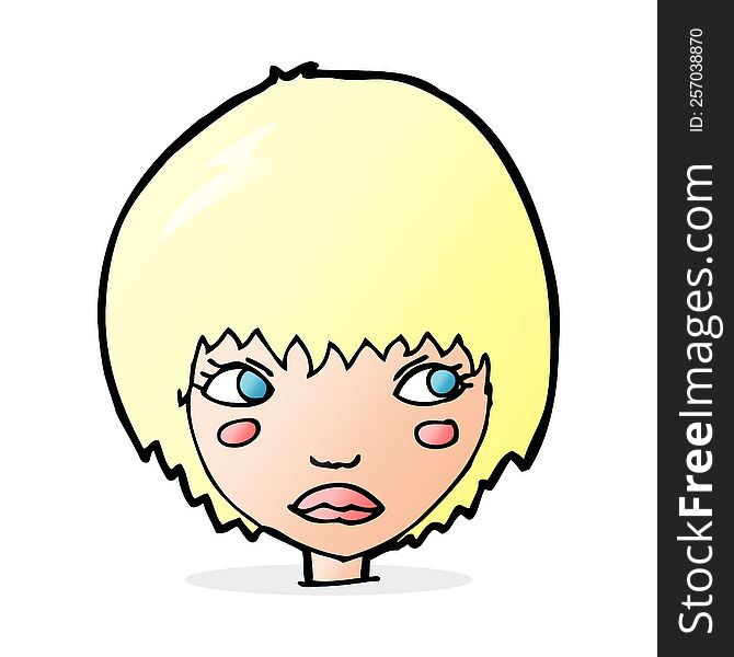 cartoon unhappy girl