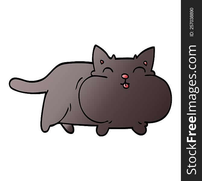 cartoon doodle fat cat