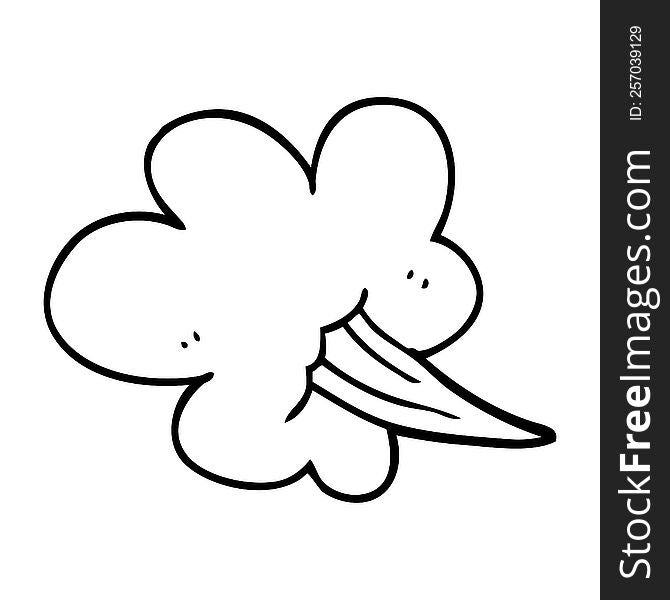 line drawing cartoon whooshing cloud