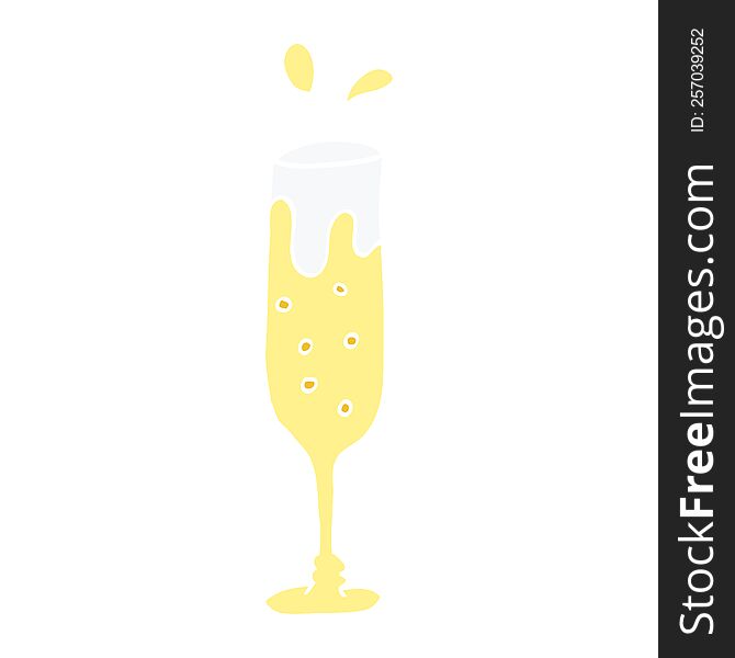 cartoon doodle glass of champagne