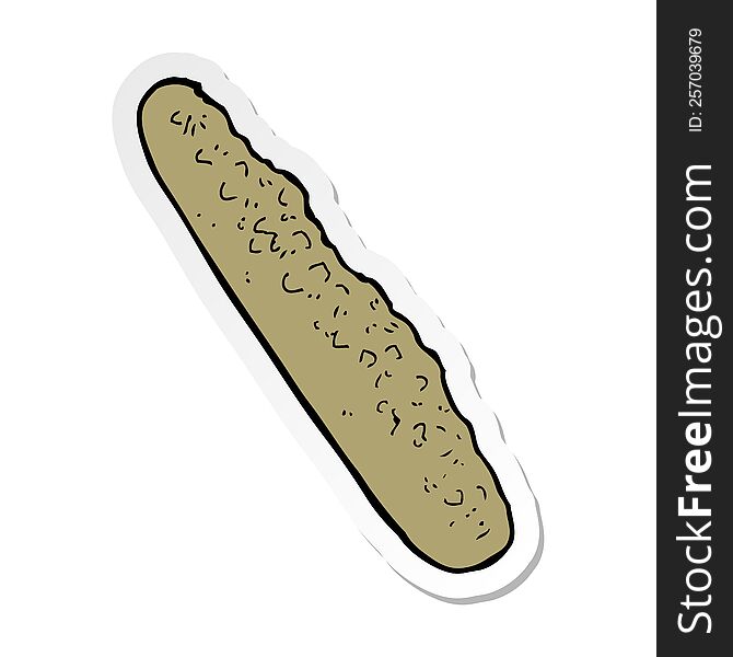 sticker of a cartoon baguette