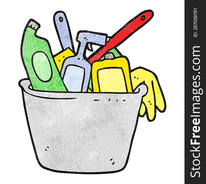 Cleaning Products Textured Cartoon