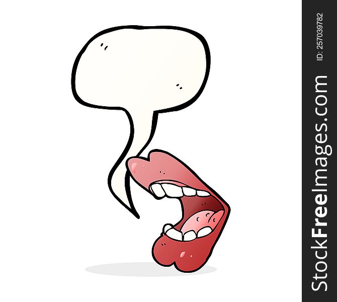 Cartoon Mouth With Speech Bubble