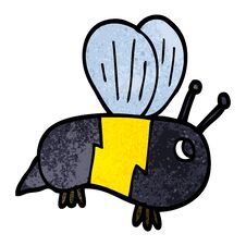 Cartoon Doodle Bumble Bee Royalty Free Stock Images