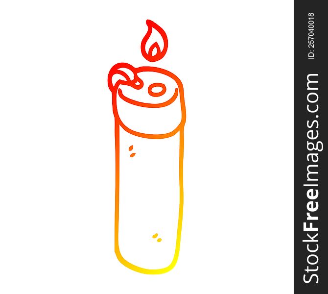 warm gradient line drawing of a cartoon disposable lighter