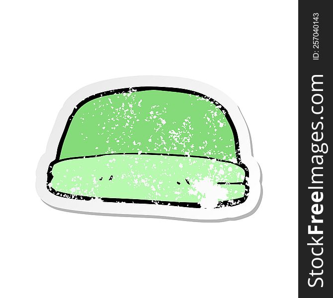 retro distressed sticker of a cartoon hat