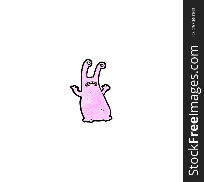 cartoon alien slug monster