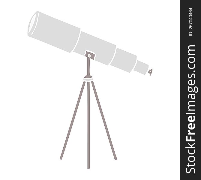 Flat Color Style Cartoon Telescope