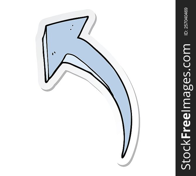 sticker of a cartoon arrow