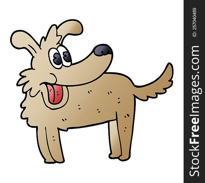 cartoon doodle happy dog