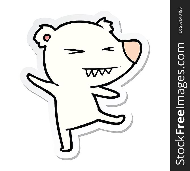 Sticker Of A Dancing Polar Bear Cartoon