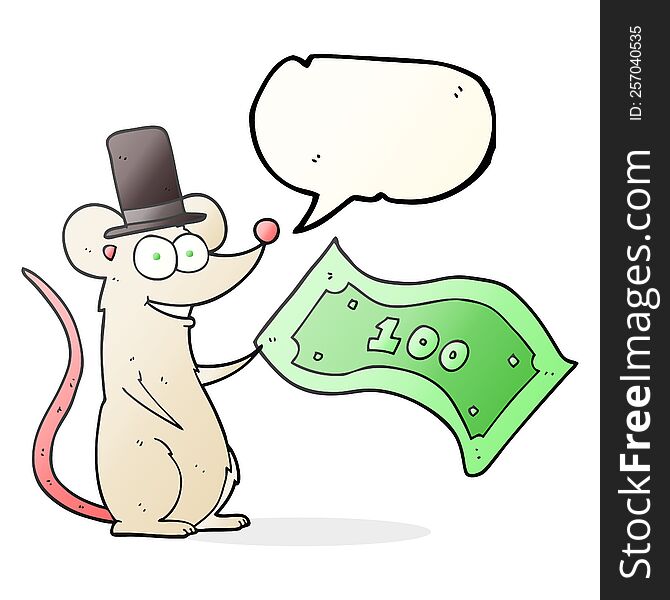Speech Bubble Cartoon Rich Mouse