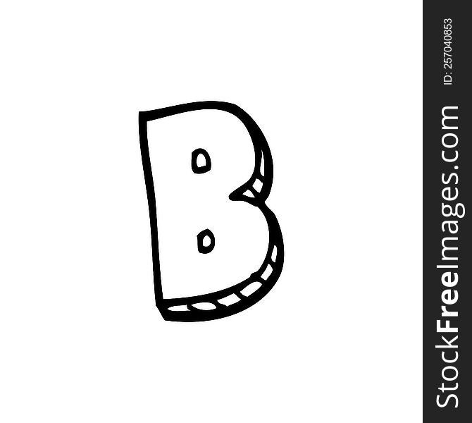 Line Drawing Cartoon Letter B