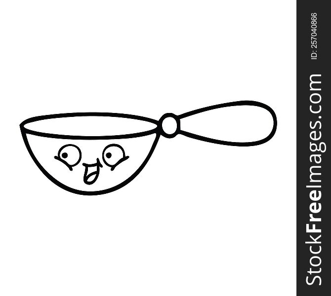 Line Drawing Cartoon Measuring Spoon