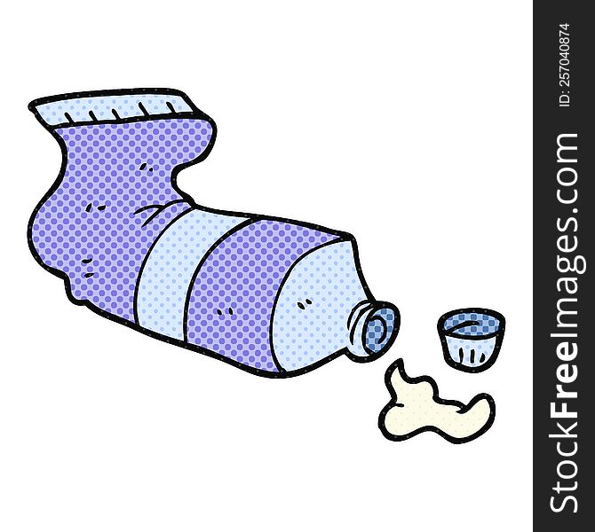 Cartoon Squeezed Tube Of Toothpaste