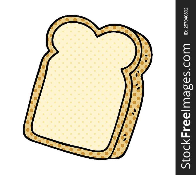 Quirky Comic Book Style Cartoon Slice Of Bread