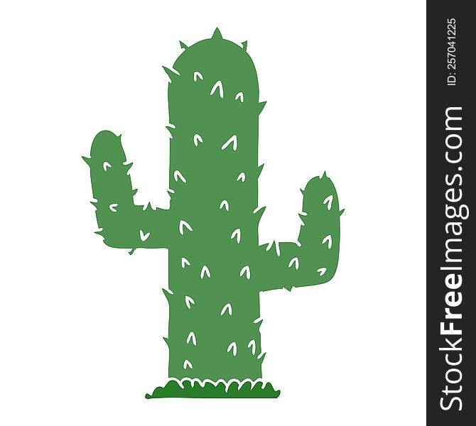 Flat Color Style Cartoon Cactus