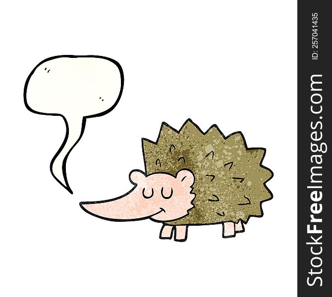 Speech Bubble Textured Cartoon Hedgehog