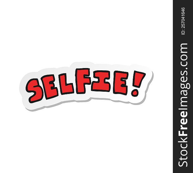 sticker of a cartoon selfie symbol