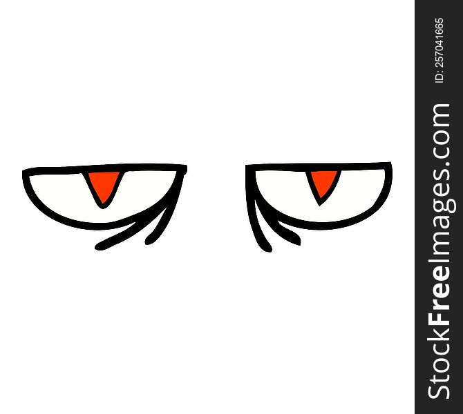 hand drawn doodle style cartoon evil eyes