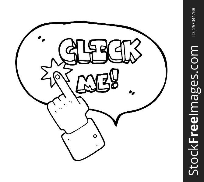 Click Me Speech Bubble Cartoon Sign