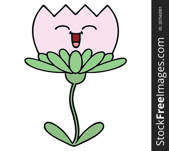 cute cartoon of a flower. cute cartoon of a flower