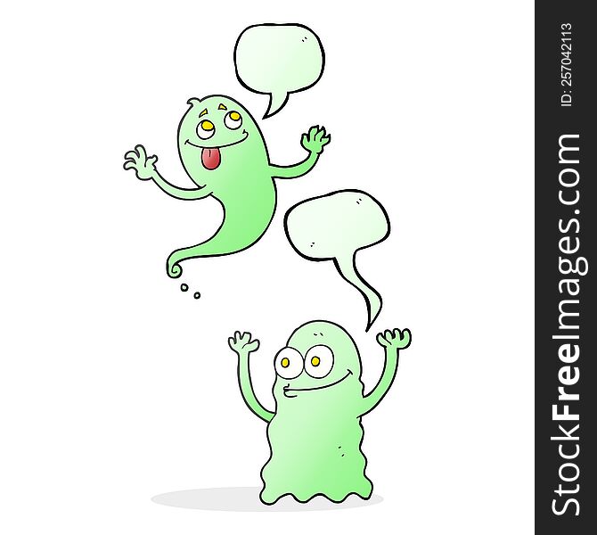 speech bubble cartoon ghosts