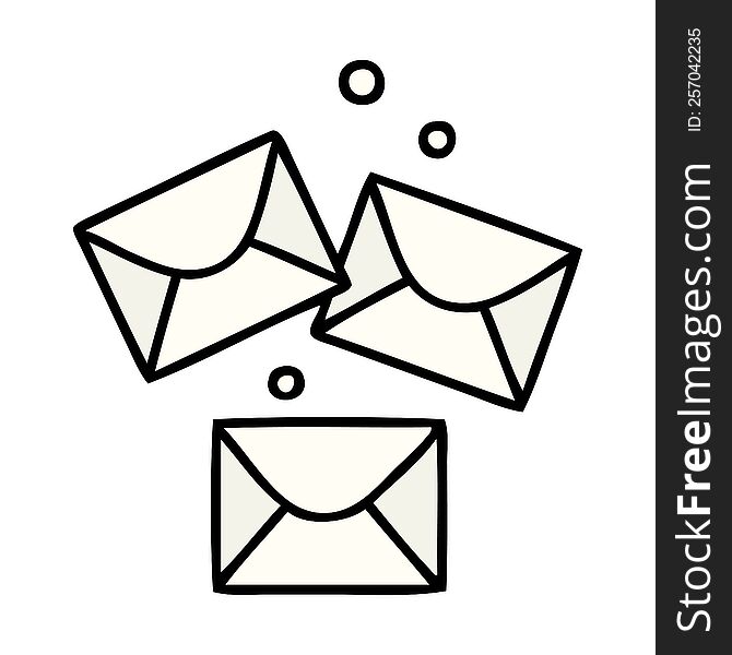 cartoon set of sealed envelopes