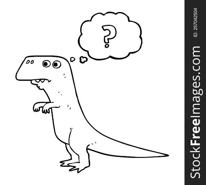 Thought Bubble Cartoon Confused Dinosaur
